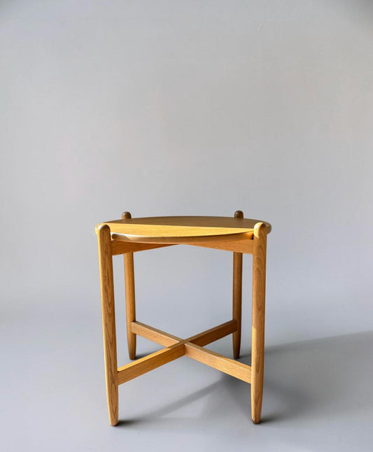 Vintage danish modern design solid oak tray accent table
