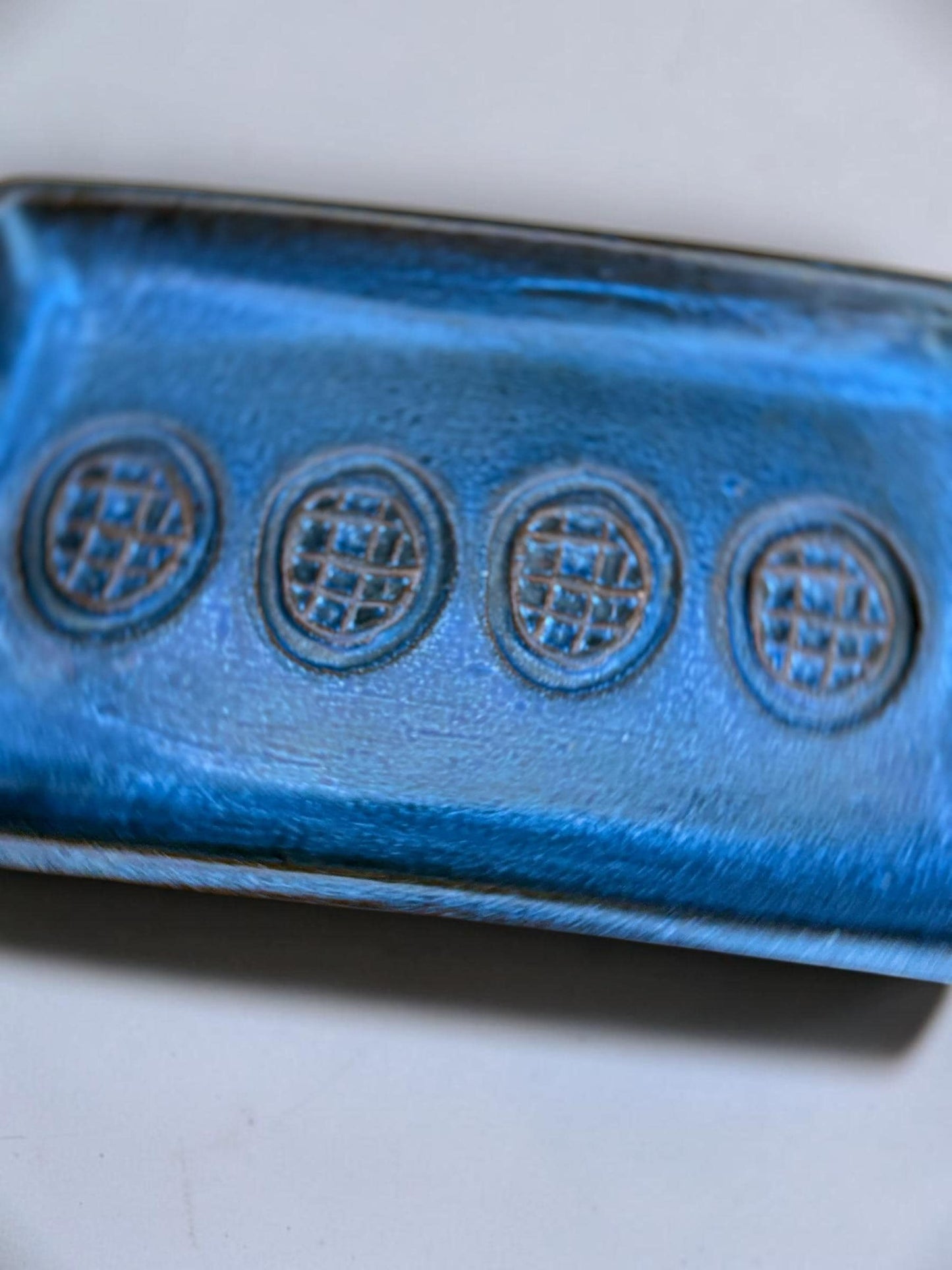 Soholm Denmark Blue Stoneware tray or wall plaque by Svend Aage Jensen