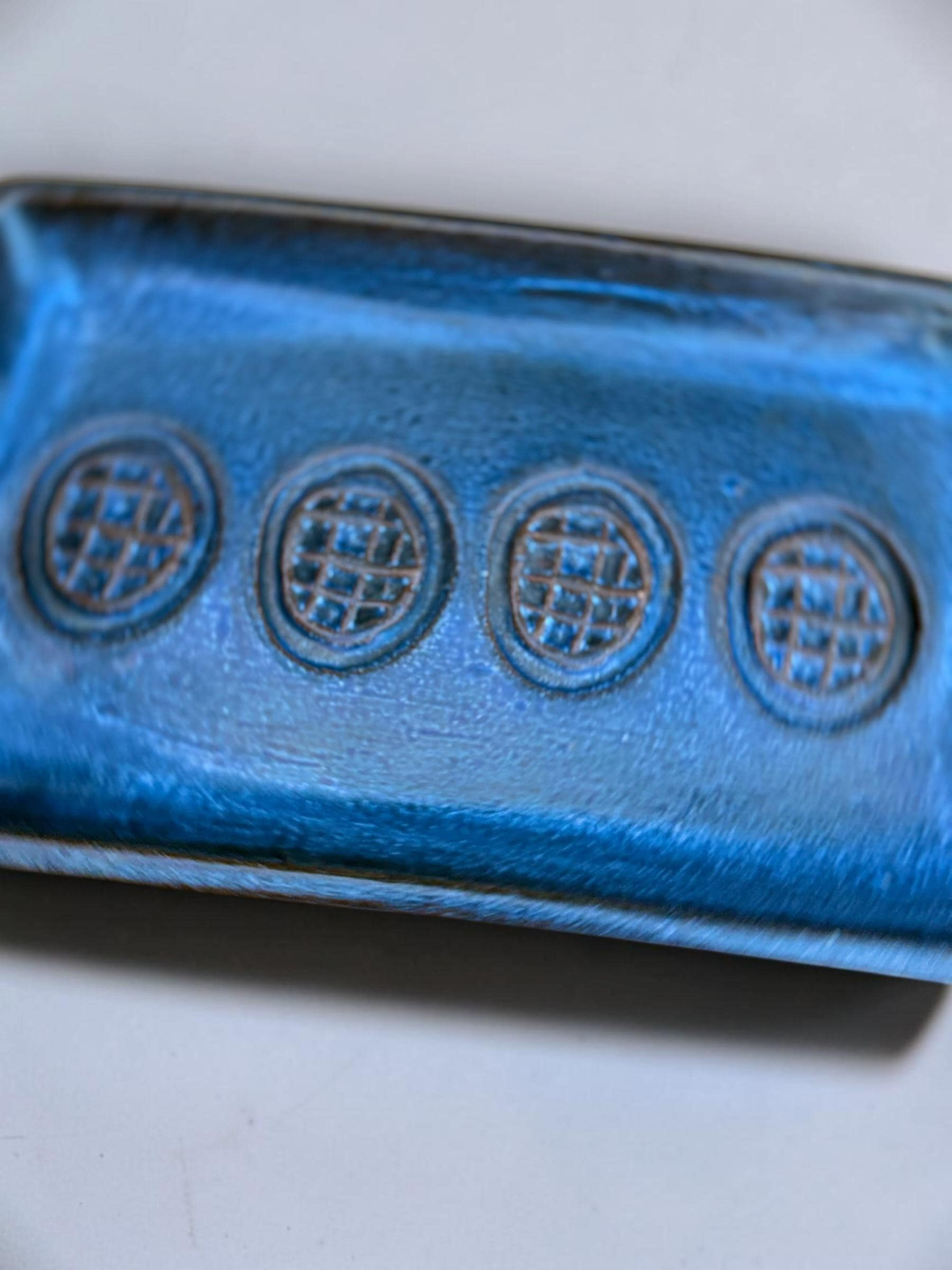 Soholm Denmark Blue Stoneware tray or wall plaque by Svend Aage Jensen