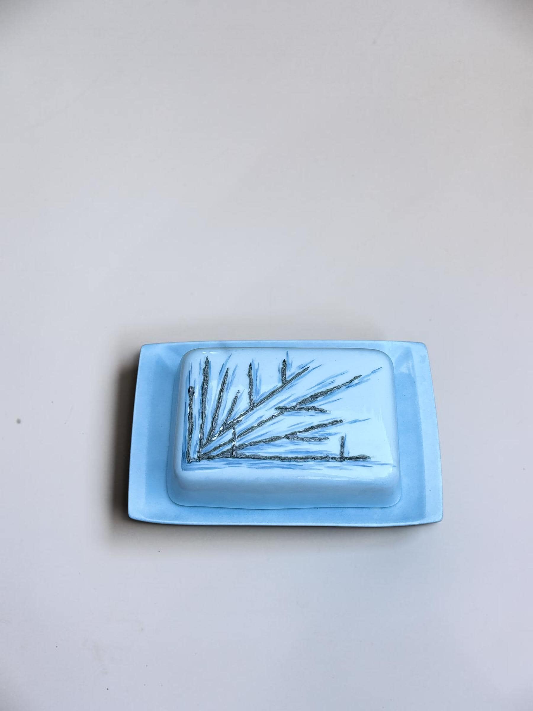 Rare Royal Copenhagen butter dish by Ivan Weiss in hand painted faience
