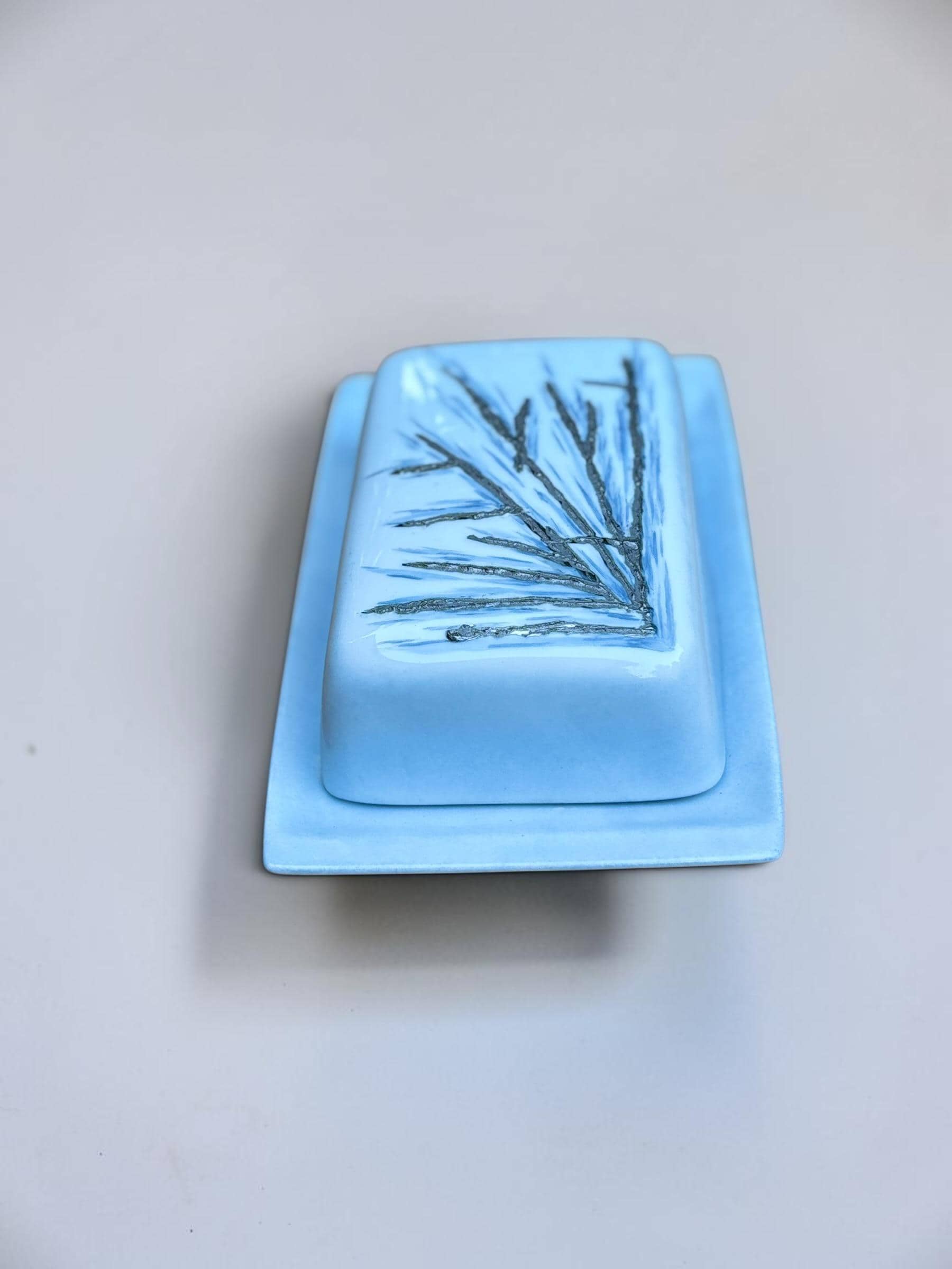 Rare Royal Copenhagen butter dish by Ivan Weiss in hand painted faience