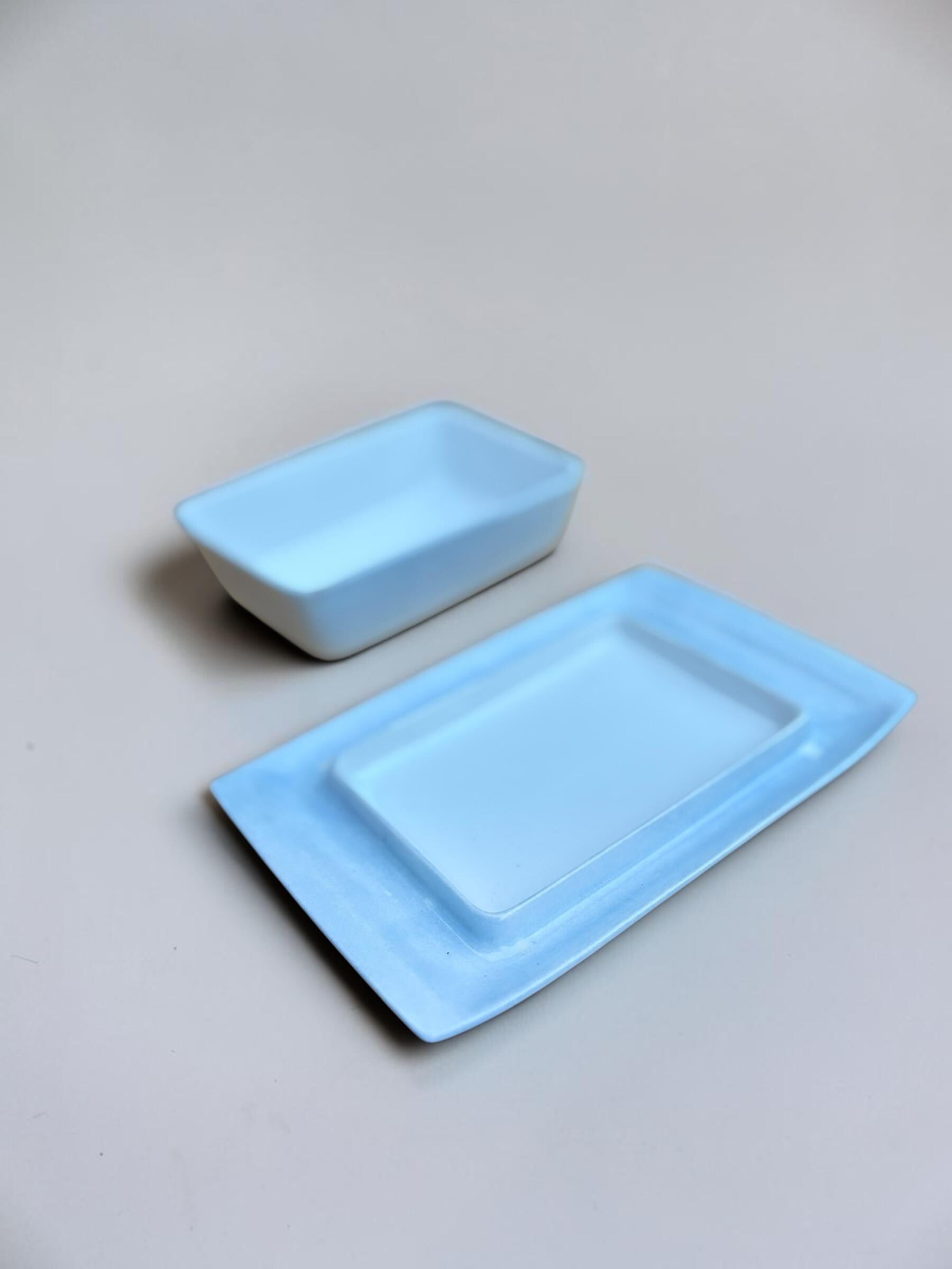 Rare Royal Copenhagen butter dish by Ivan Weiss in hand painted faience