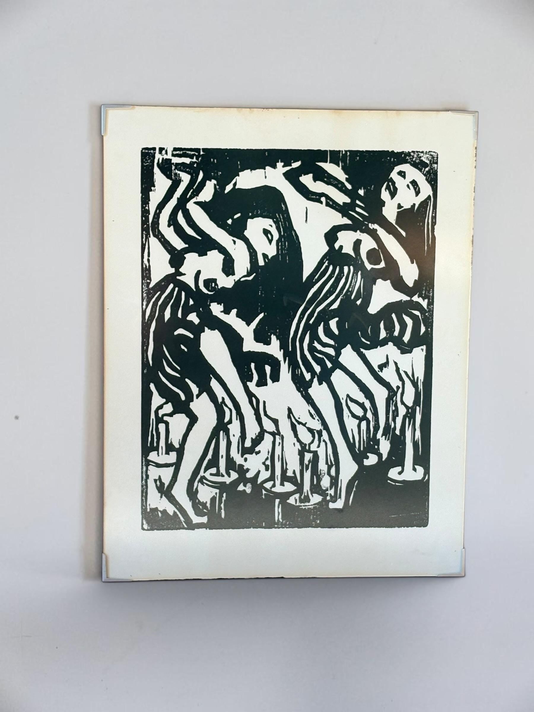 Set of 2 vintage Emil Nolde framed prints – Two Women & Candle Dancers